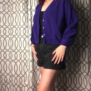 Purple fleece cozy cardigan, size small
